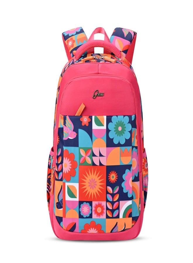 Gear Florentine 19"/24L Large Water Resistant School Bag/Casual Backpack/Daypack/Laptop Bag for Boys/Girls (Pink - Blue) - Image 1